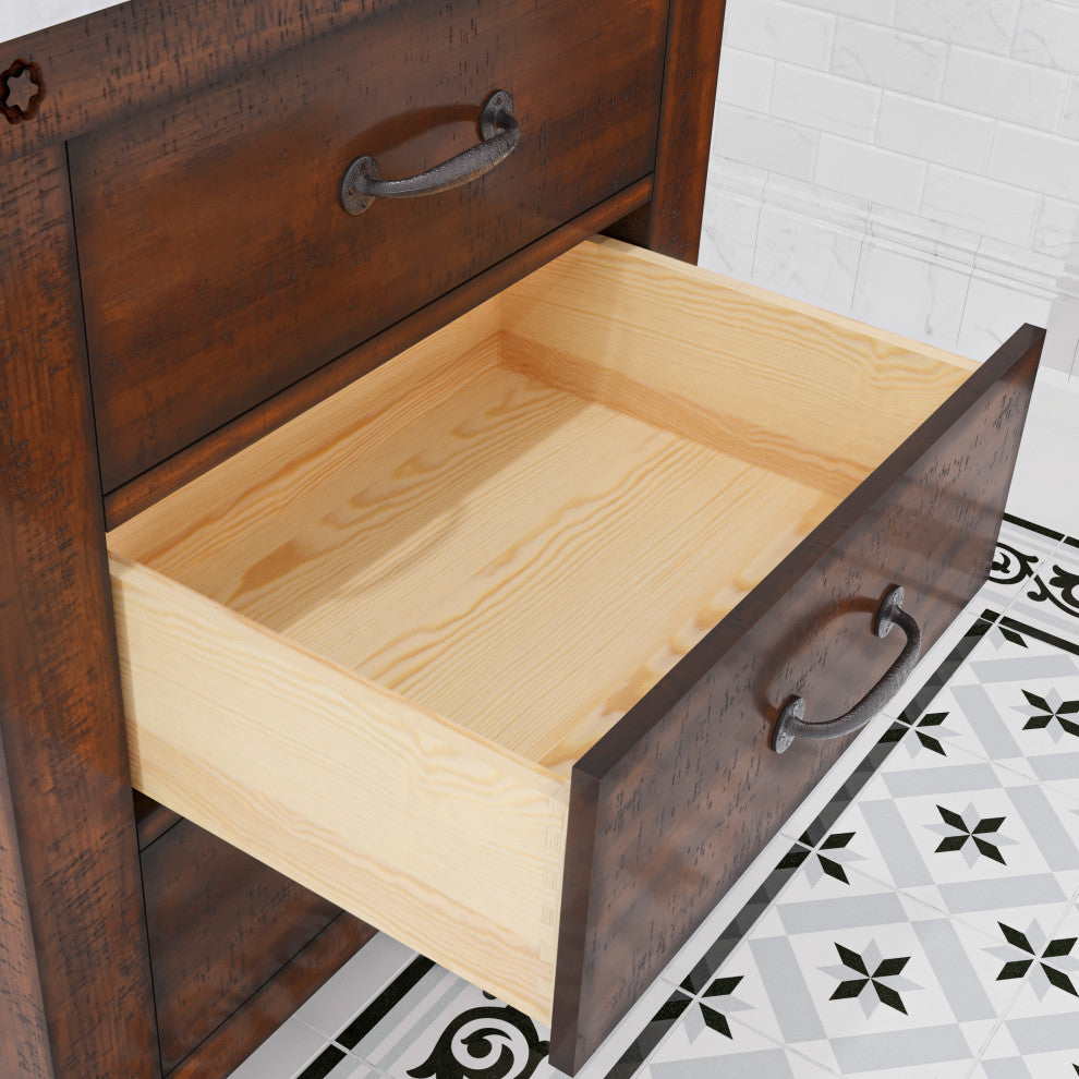 Aberdeen Carrara Marble Countertop Vanity in Rustic Sierra