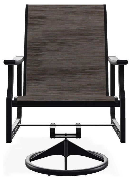 St. Catherine Sling Outdoor Swivel Rocker, James/Black