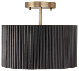 Capital Lighting 250711 Donovan 13"W Semi-Flush Drum Ceiling - Black Stain /