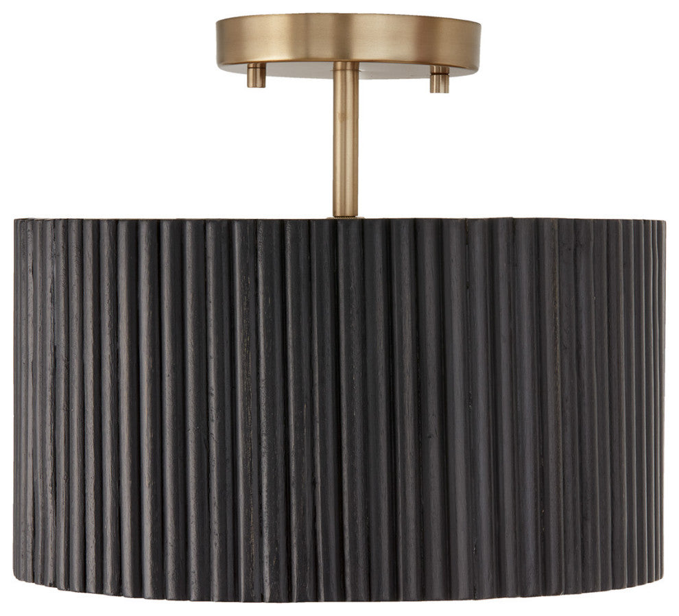 Capital Lighting 250711 Donovan 13"W Semi-Flush Drum Ceiling - Black Stain /