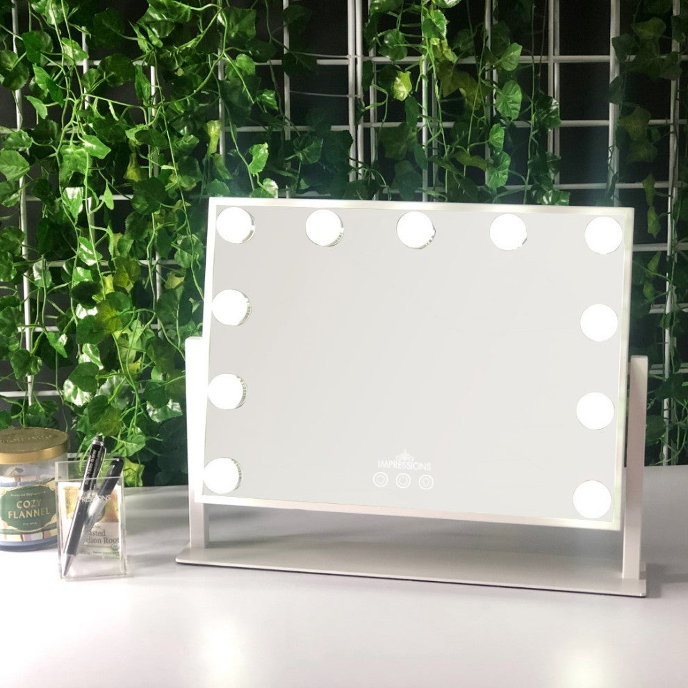 Hollywood Tri Tone Artiste XL Makeup Mirror, White
