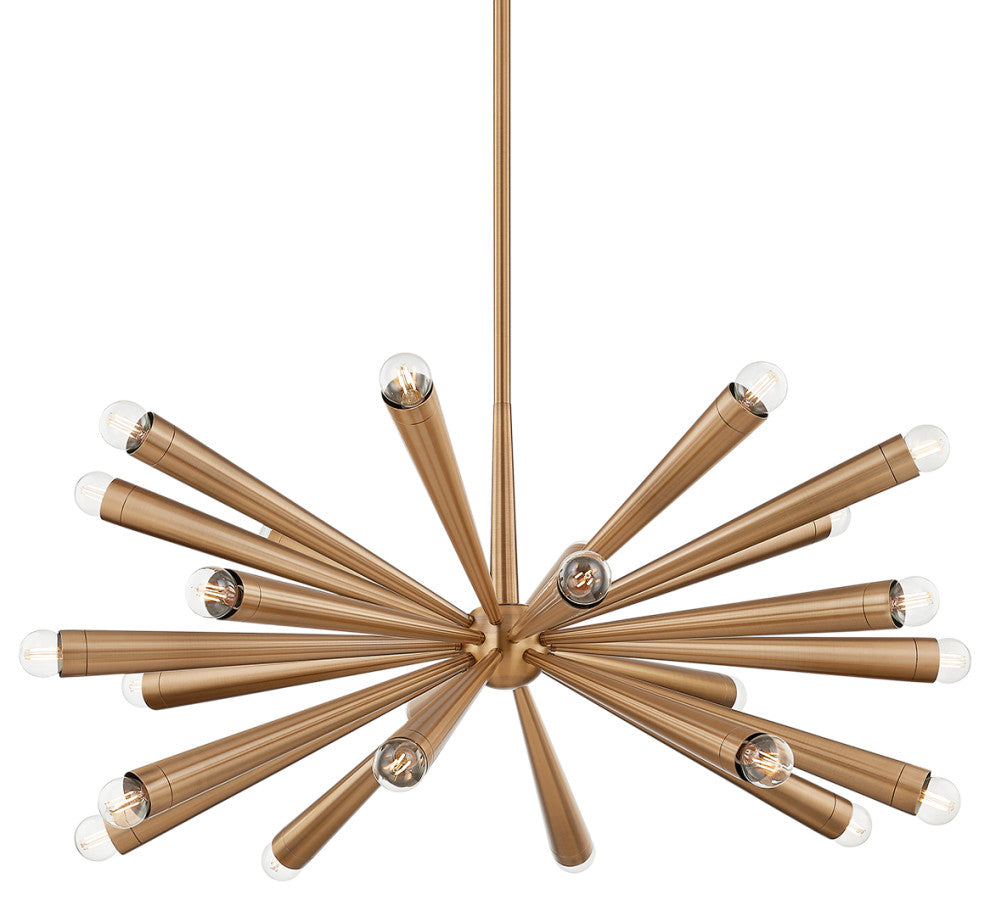 24-Light Chandelier, Patina Brass
