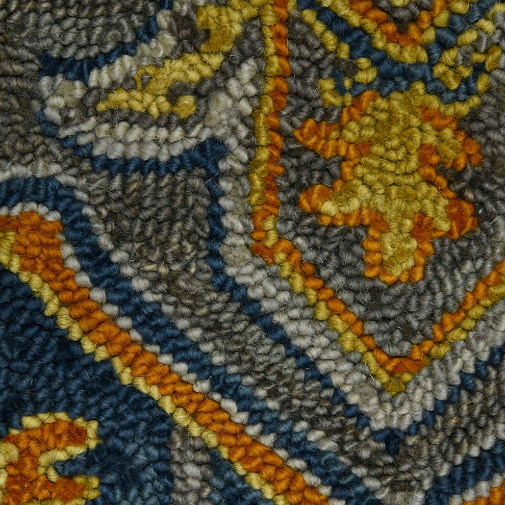 Boho Evreux Area Rug, Blue and Yellow, 2' x 3', Medallion