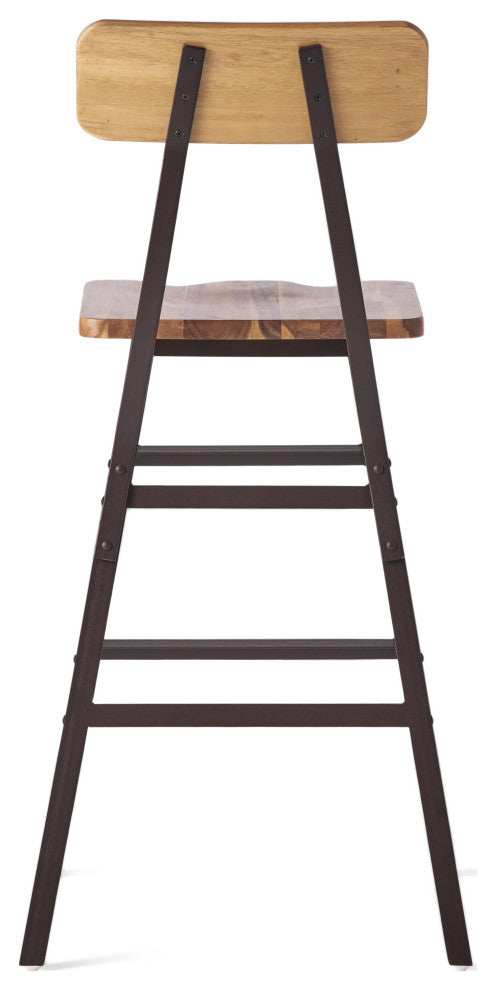 GDF Studio Lilinden Natural Stained Laminated Acacia Bar Chairs, Set of 2