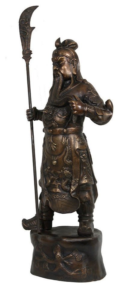 Consigned Chinese Antique Bronze God of Warrior Guan Gong Statuary