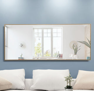 Metal Frame Rectangle Mirror 30" Brass