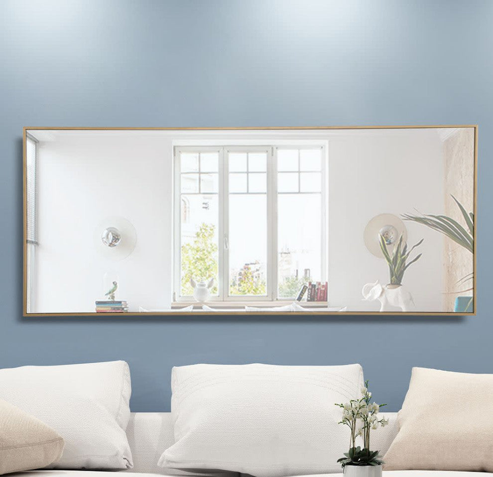 Metal Frame Rectangle Mirror 30" Brass