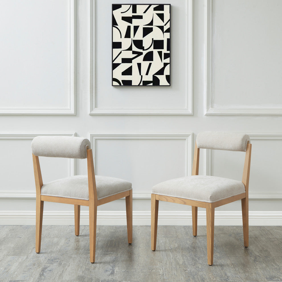 Safavieh Couture Oaklie Rolled Back Dining Chair, Taupe/Natural