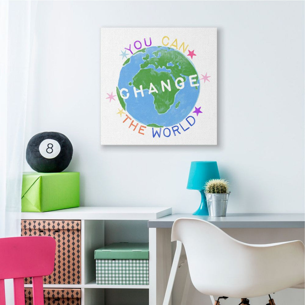 Inspirational Change the World Quote Earth Kids Words ,1pc, each 30 x 30