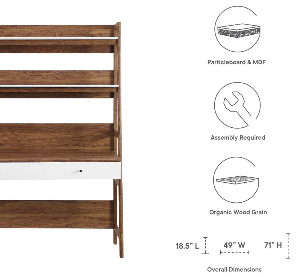 Bixby Office Desk, Walnut White