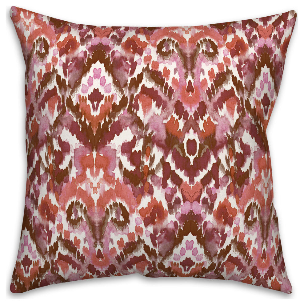 Red Ikat 18x18 Spun Poly Pillow