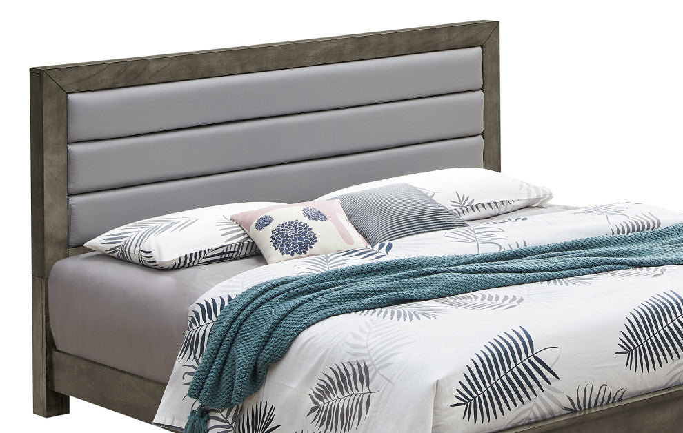 Burlington Upholstered King Panel Bed, Gray