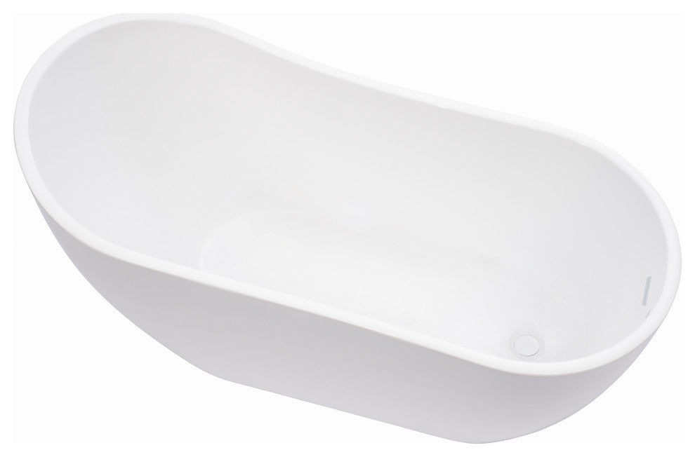 Freestanding Acrylic Bathtub, Pure White