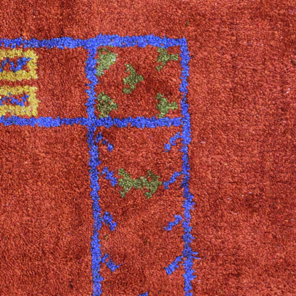 HAND KNOTTED LOOM SILK ECO-FRIENDLY AREA RUG -2'6''x12',Runner,Rust,Contemporary