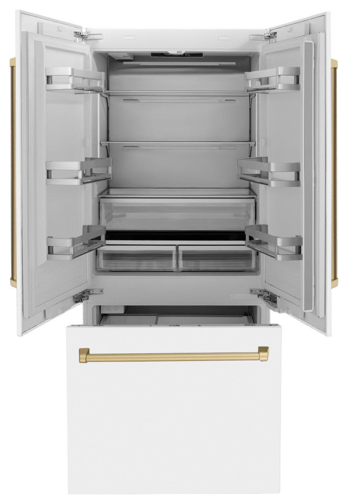 ZLINE Refrigerator With Internal Water, White Matte RBIV-WM-36-CB