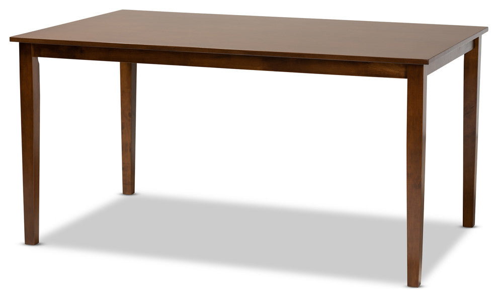 Eveline Walnut Brown Finished Rectangular Wood Dining Table