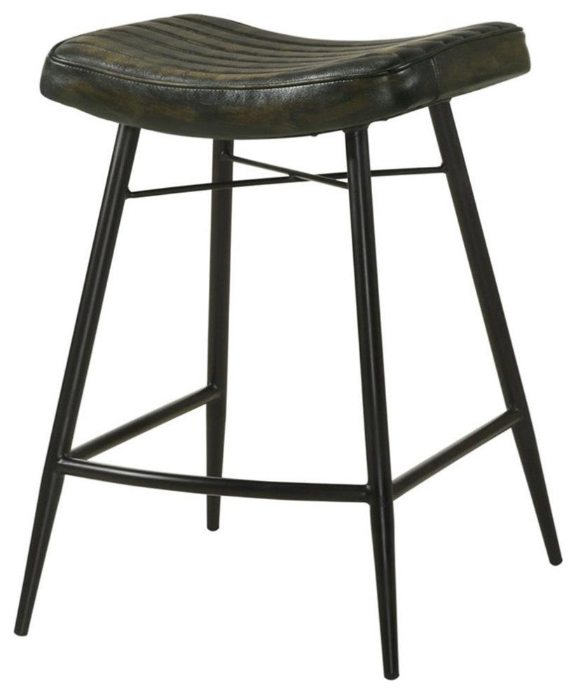 Coaster Bayu Leather Upholstered Counter Height Stool in Espresso