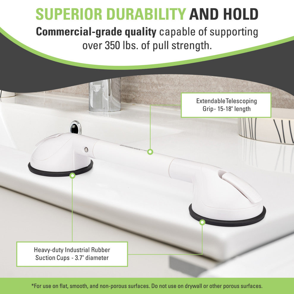 Tile Grip Portable Suction Telescoping Grab Bar