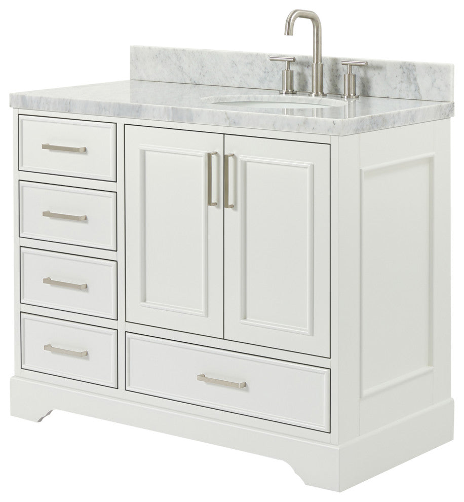 Ariel Stafford 43" Single Right Offset Oval Sink Bathroom Vanity