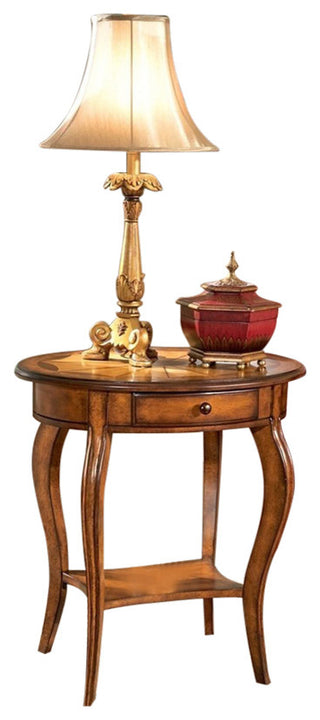 Jeanette Olive Ash Burl Oval Accent Table, Olive Ash Burl