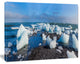 Ice Blocks on Sand Beach, Seashore Photo Canvas Art Print, 40"x30"