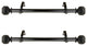 Studded 1" Diameter Side Curtain Rod 12-20" Long, Set of 2, Black