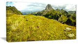 Bright Green Mountain Panorama, Landscape Canvas Art Print, 32"x16"