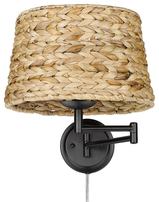 Eleanor 1 Light Articulating Wall Sconce With Woven Sweet Grass Shade