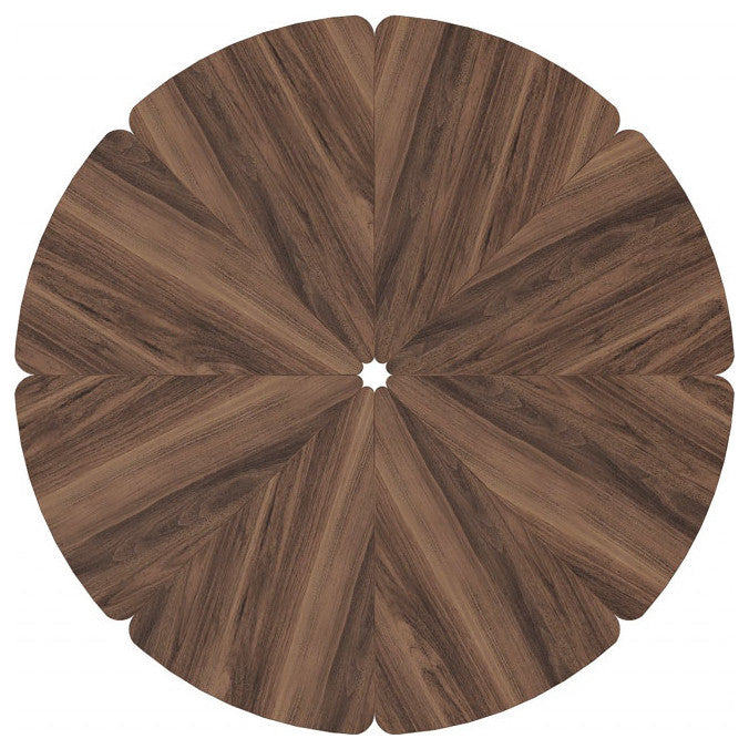 20" Mod Geo Wedges Brown and Black Wood and Iron End Table