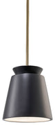 Small Trapezoid Pendant, Carbon Matte Black, Antique Brass, Integrated LED