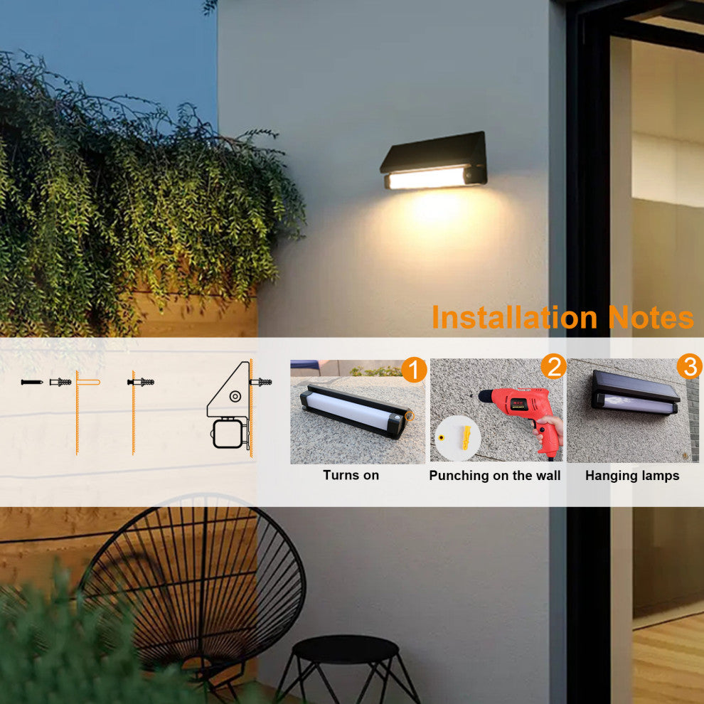 Solar SMART Sensing Self-Contained Selectable LED Color Flood Pathway Wall Light