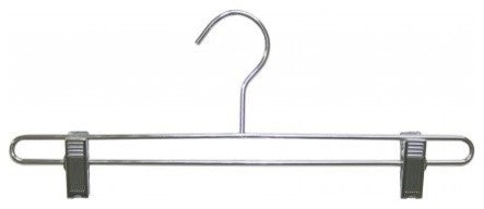 Metal Bottom Hanger With Clips, Chrome Finish, Box of 25