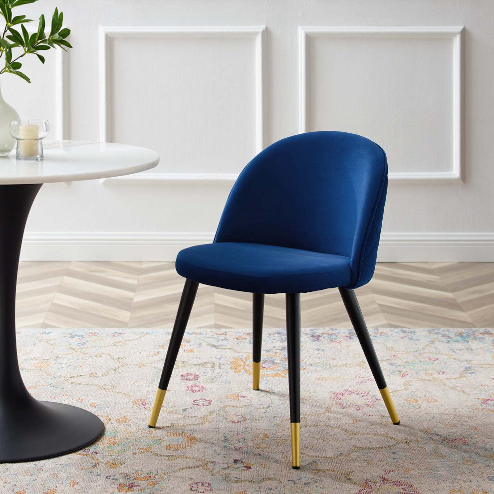 Cordial Performance Velvet Dining Chairs Set of 2, Navy