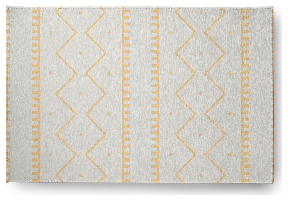 Mudcloth Spring Chenille Rug, Corn Yellow, 2'x3'