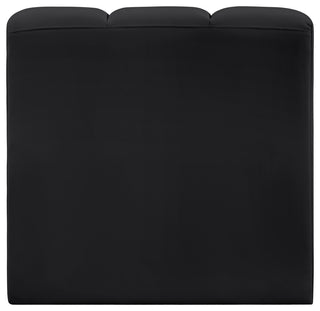 Arc Upholstered Modular Component, Black, 1-Piece: Straight Chair, Vegan Leather
