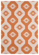 Lima Contemporary Area Rug, White and Orange, 5'x7'