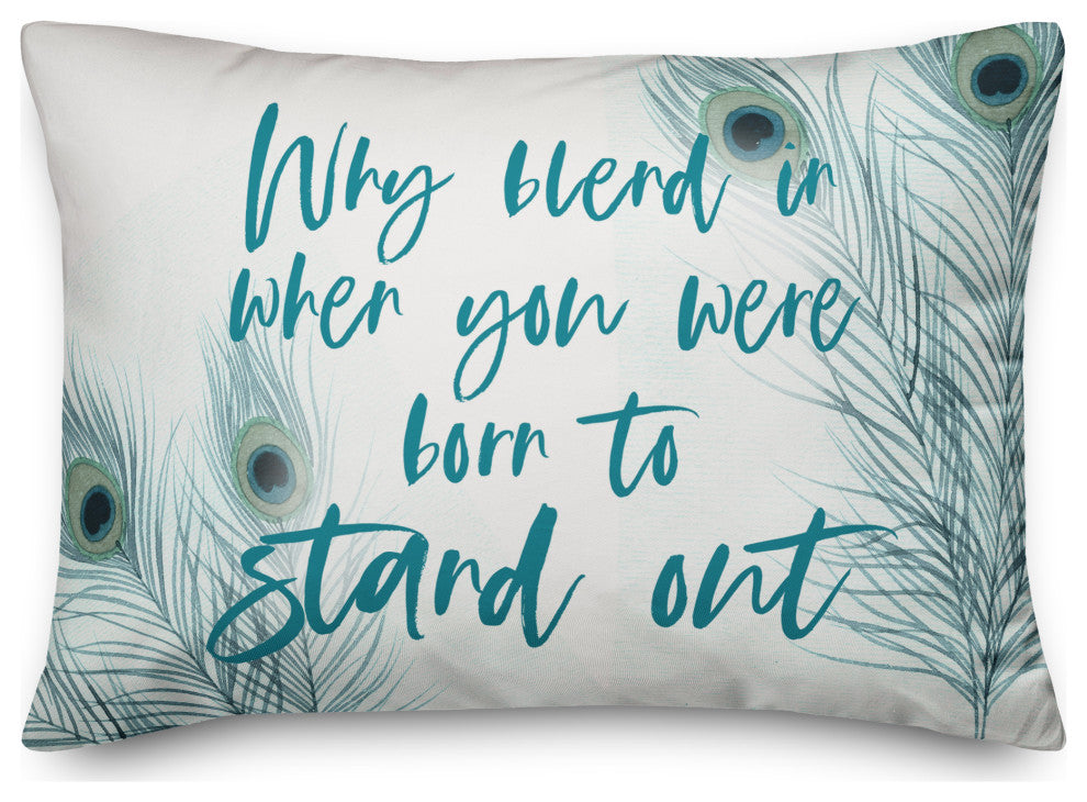 Peacock Stand Out 2 14x20 Spun Poly Pillow