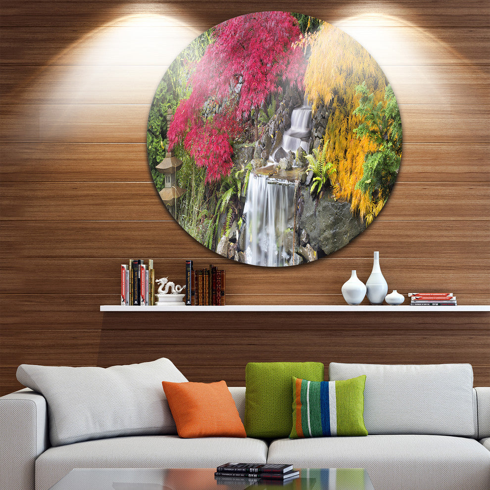Japanese Maple Trees, Floral Photography Round Wall Art, 23"
