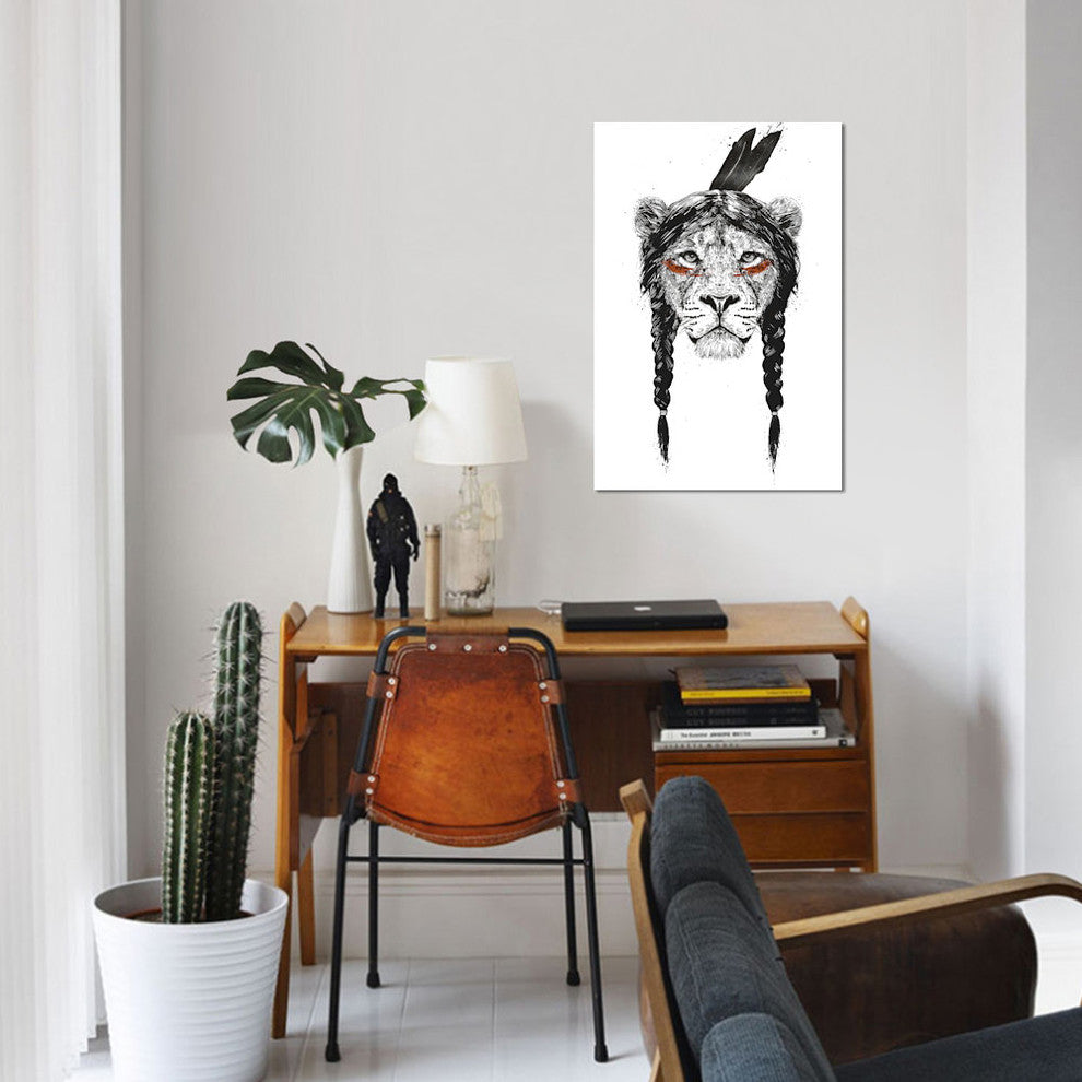 "Warrior Lion" by Balazs Solti, Canvas Print, 18"x12"