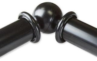 Vinci 13/16" Corner Window Curtain Rod, Black, 120-170"