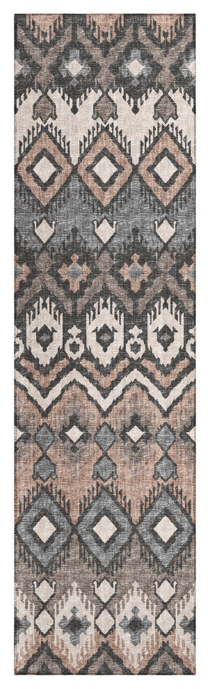 Indoor/Outdoor Sedona SN2 Bison Machine Washable 2'3" x 12' Runner Rug