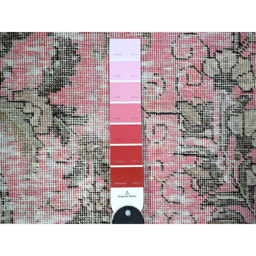 Blush Pink Vintage Tebraz Wool Hand Knotted Oversized Oriental Rug 11'3"x15'9"
