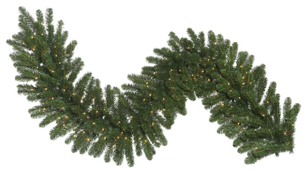 Vickerman C164712 9'X14" Oregon Fir Christmas Garland, Clear Mini Lights