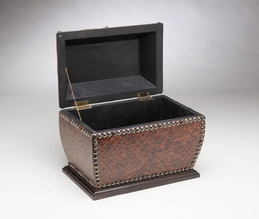 Fiorella Wood Crackle Decorative Box, Brown