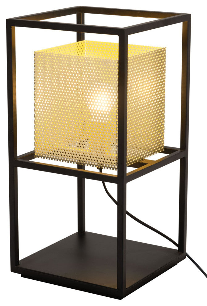 Table Lamp, Steel Metal, Gold, Black, Kitchen Lounge Bistro Lobby Hospitality