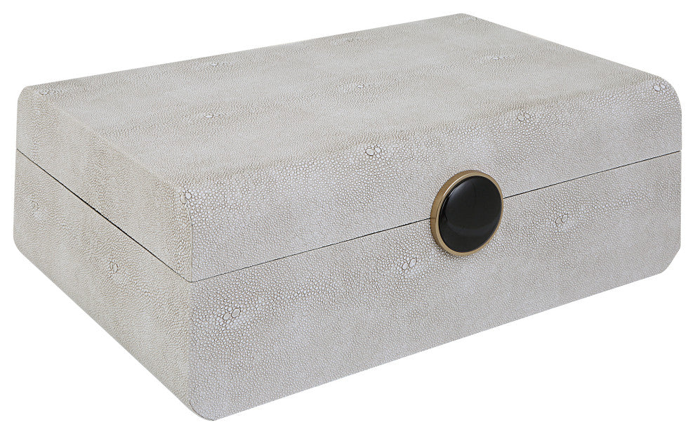 Uttermost Lalique White Shagreen Box