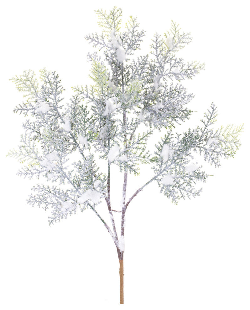 Flocked Cedar Branch, Set of 12