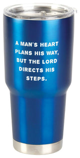 A Man's Heart Plans Tumbler, Blue, 30 Oz