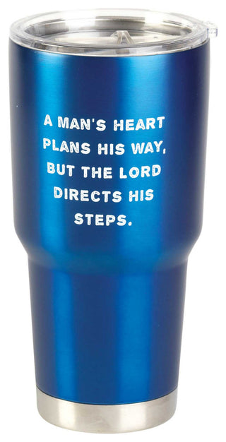 A Man's Heart Plans Tumbler, Blue, 30 Oz