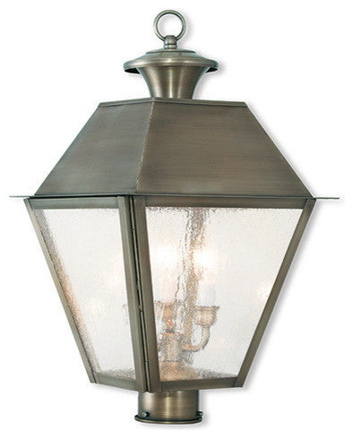 Mansfield Post-Top Lantern, Vintage Pewter